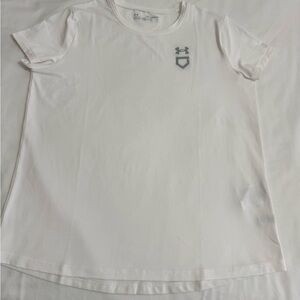 Under Armour Kids White Tee with Silver Logo